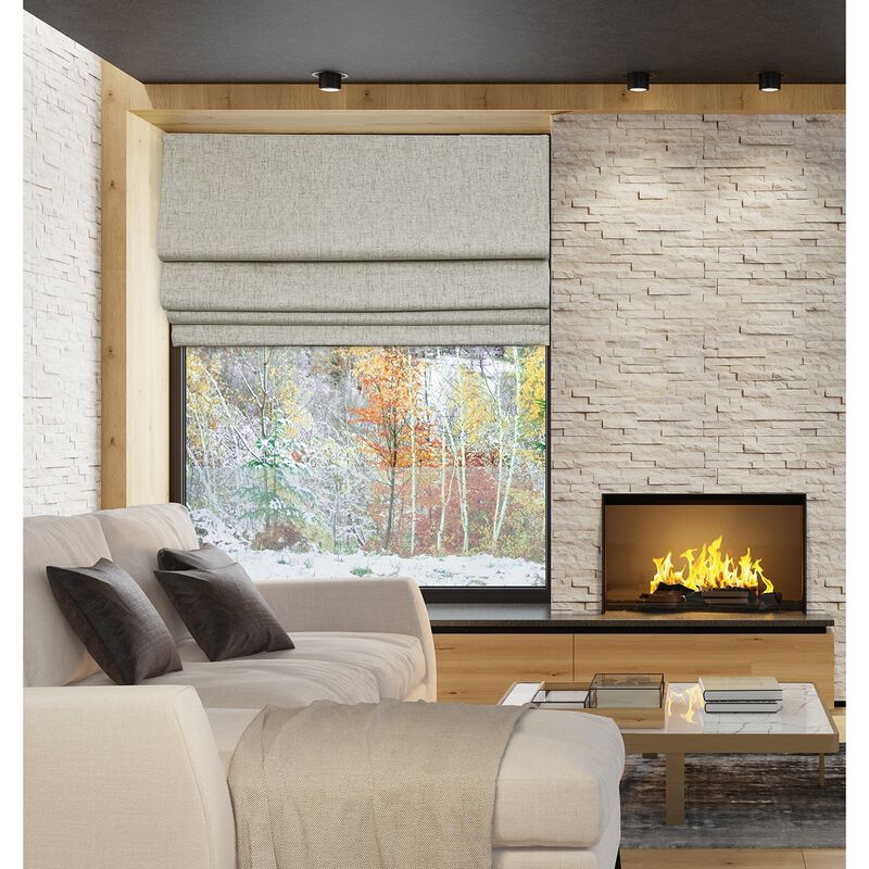Versailles Augustus Cordless Roman Blackout Shades For Windows Insides/Outside Mount 31" x 63" Linen
