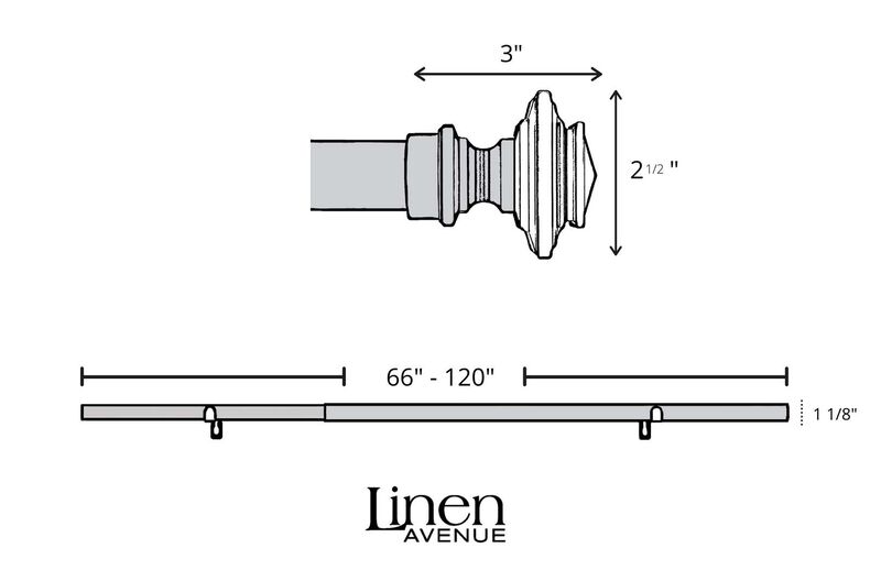 Linen Avenue Glass Square Double Window Curtain Rod Set