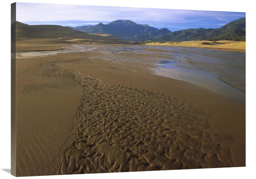 Patterns in stream bed, Great Sand Dunes National Monument, Colorado-Canvas Art-40x30