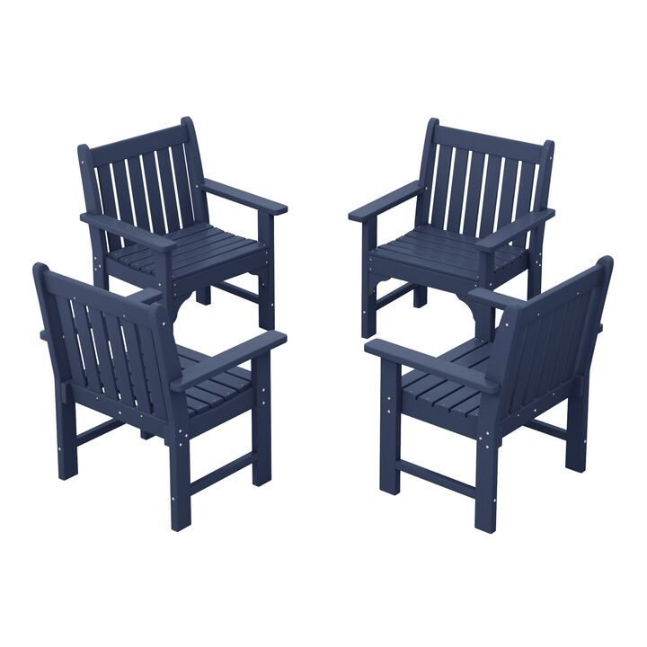WestinTrends Outdoor Patio HDPE Adirondack Dining Arm Chairs (Set of 4)
