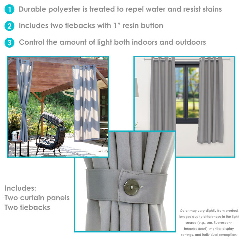 Sunnydaze Simple Outdoor Curtain Panel - 52 in x 84 in
