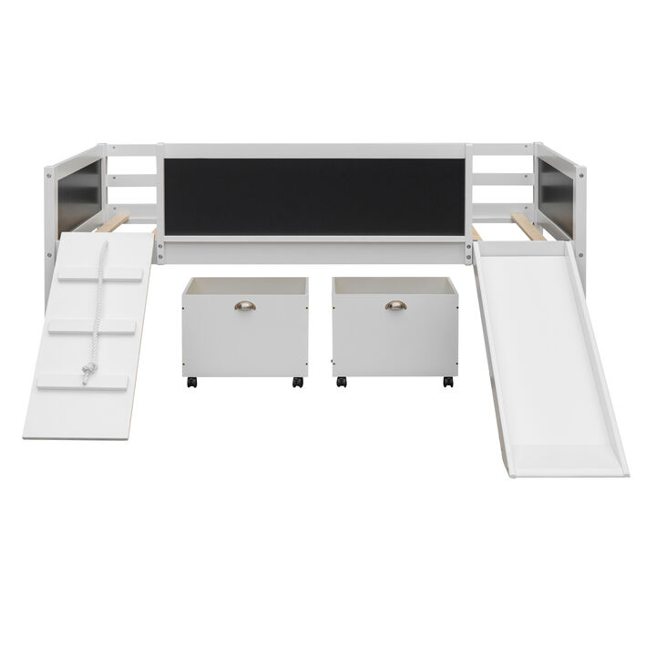 Merax Loft Bed with 2 Storage Boxes
