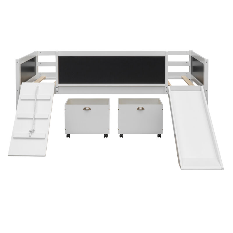 Merax Loft Bed with 2 Storage Boxes