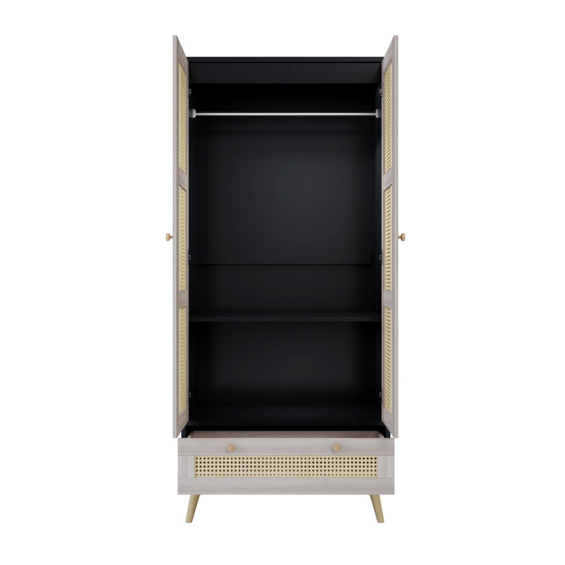 Merax Boho Armoire Wardrobe Closet Clothes Storage Cabinet