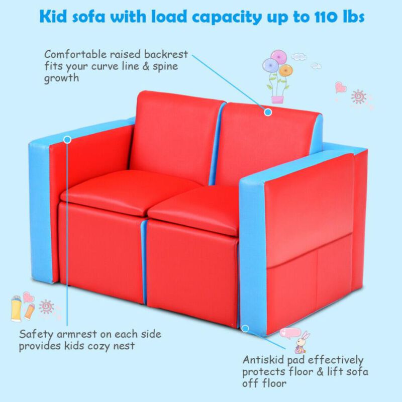 Hivvago Multi-functional Kids Sofa Table Chair Set