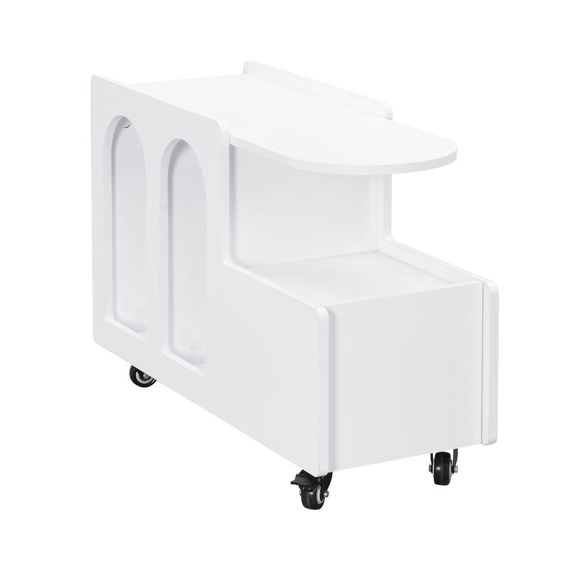 Merax Mobile End Table with Lockable Wheels