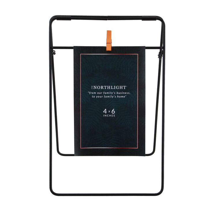 9.75" Contemporary Clip On 4" x 6" Photo Picture Frame - Black