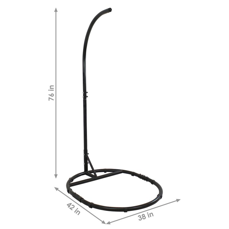 Sunnydaze Rounded Base Powder-Coated Steel Egg Chair Stand - 76 in