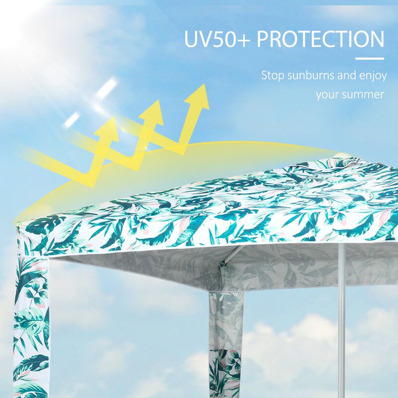 Beach Sun Shelter: 6.5' Quick-Assembly Cabana Canopy Umbrella