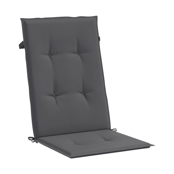 Outdoor Cushions for High Back Chair, Set of 2, Gray Fabric, 47 Inch - Benzara