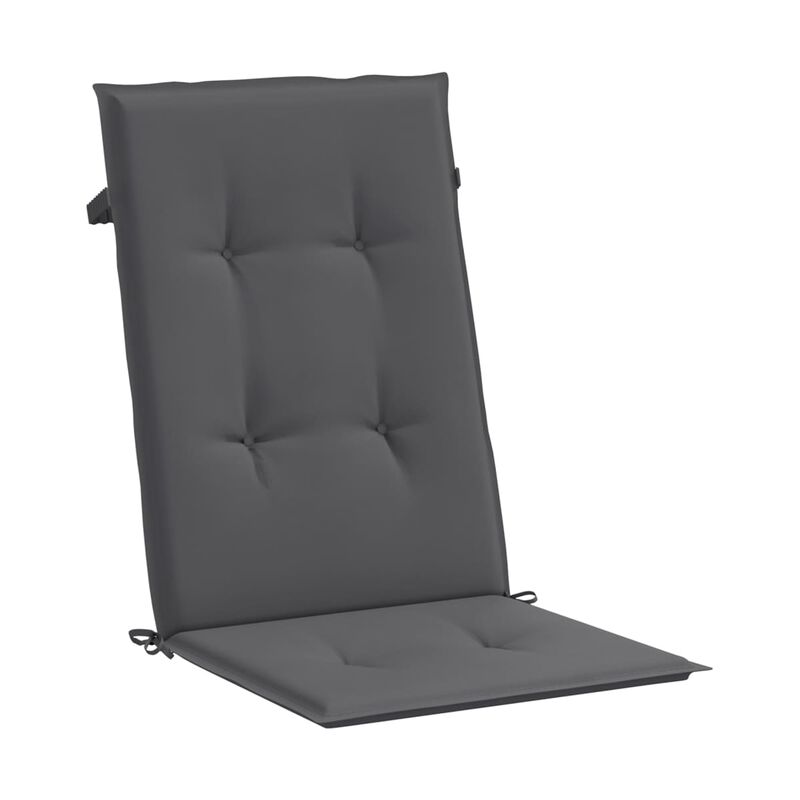Outdoor Cushions for High Back Chair, Set of 2, Gray Fabric, 47 Inch - Benzara