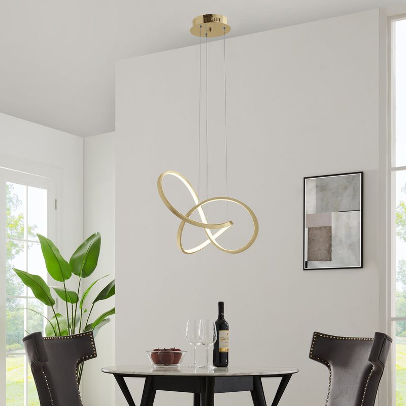 Knotted Chandelier Black Metal Integrated LED Dimmable