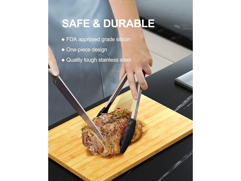 Bnlcd Kitchen Tongs, Premium Stainless Steel Locking Cooking Tongs