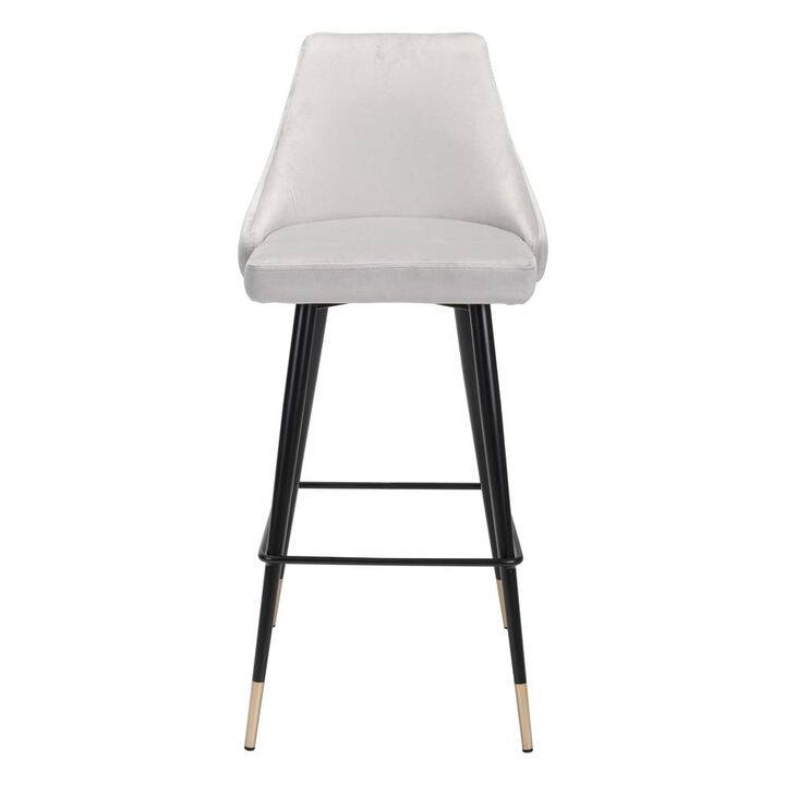 Belen Kox Piccolo Bar Chair, Gray Velvet, Belen Kox
