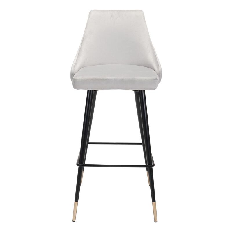 Belen Kox Piccolo Bar Chair, Gray Velvet, Belen Kox