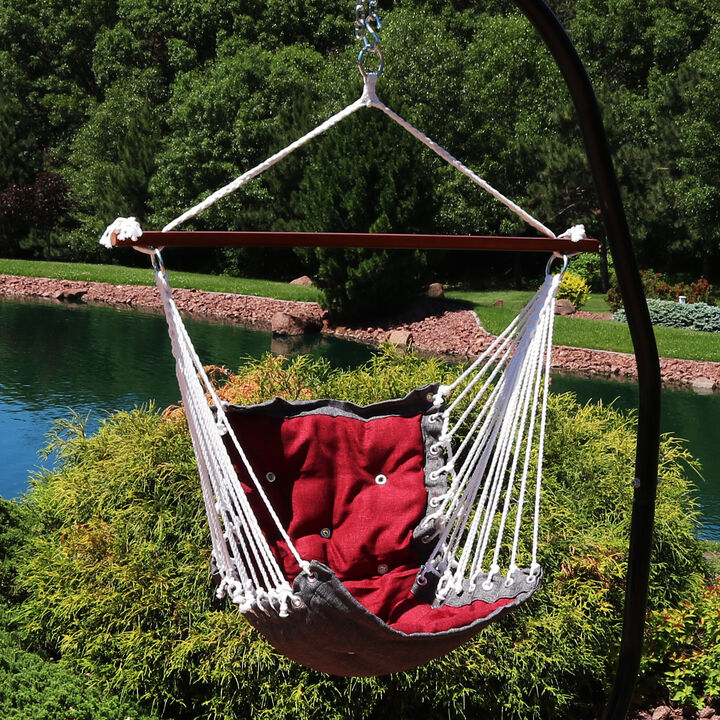 Sunnydaze Polyester Fabric Victorian Hammock Chair with Cushion
