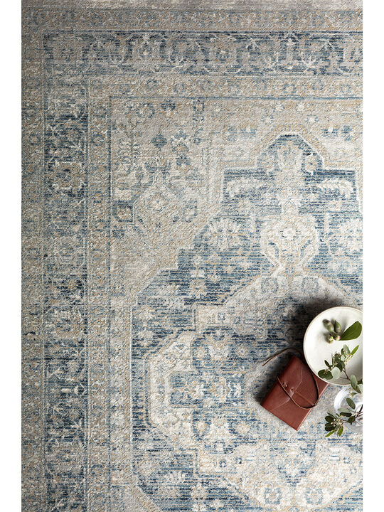 Elise ELI01 Coral/Blue 18" x 18" Sample Rug