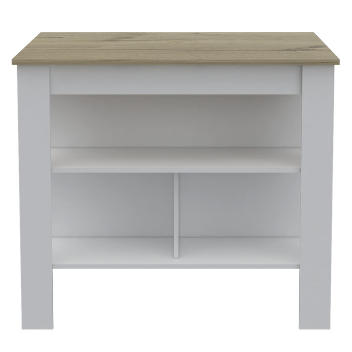 Kitchen Island Antibacterial Dozza, Kitchen, Light Oak / White