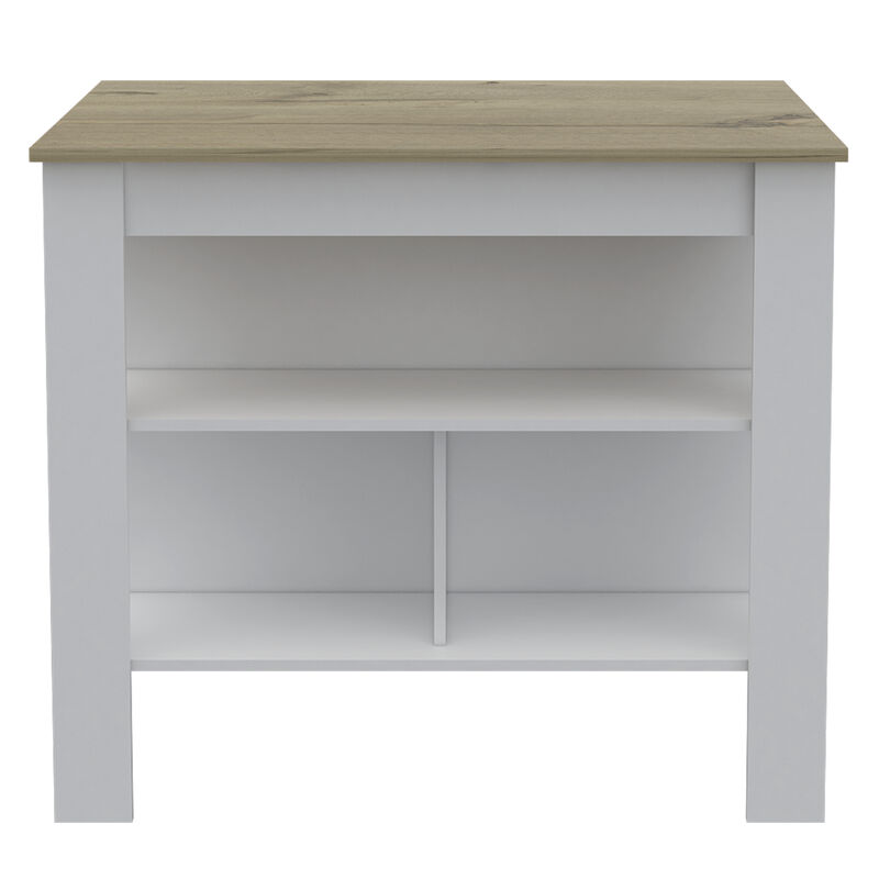 Kitchen Island Antibacterial Dozza, Kitchen, Light Oak / White