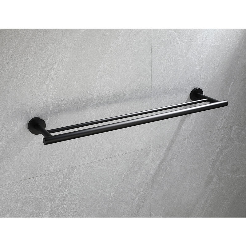 Bathroom Towel Bar Wall Mounted Double Rods Stainless Steel Towel Rack