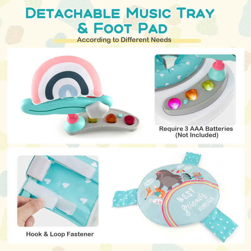 Baby Activity Center Height Adjustable Baby Bouncing Saucer with Interactive Toys