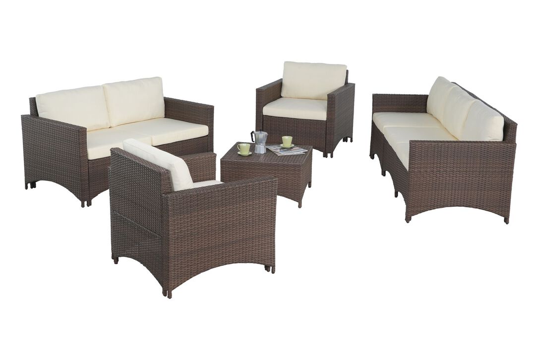 Studio Shine Collection 3-seater sofa, loveseat, 2 Armchairs and coffee table conversation set