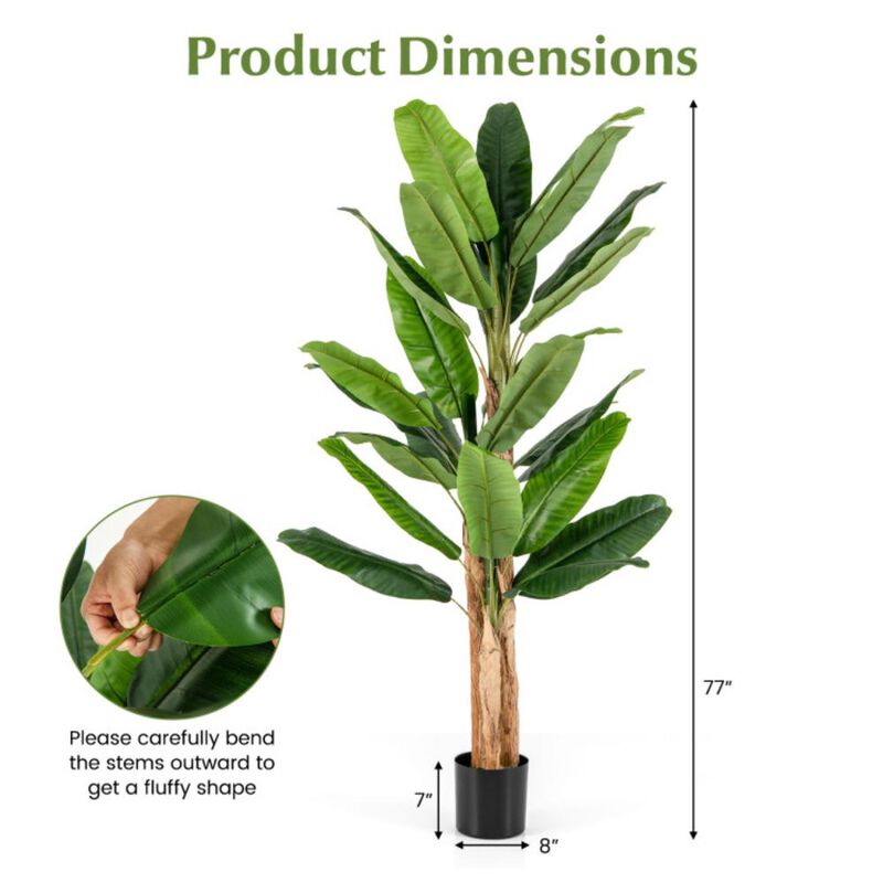 Hivvago 5.5/6.5 Feet Tall Artificial Banana Tree with 10/27 Large Leaves