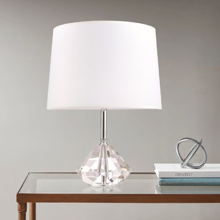 Pasargad Home Tortona Metal & Acrylic Table Lamp, White/Clear