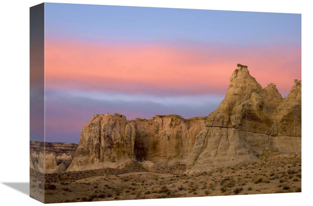 Sandstone formations in Kaiparowits Plateau, Grand Staircase, Escalante National Monument, Utah-Canvas Art-16x12