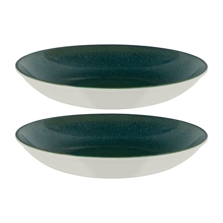 Mar dia.11" h:2.5" 57 oz. Round Blue Porcelain Bowl (Set of 2)