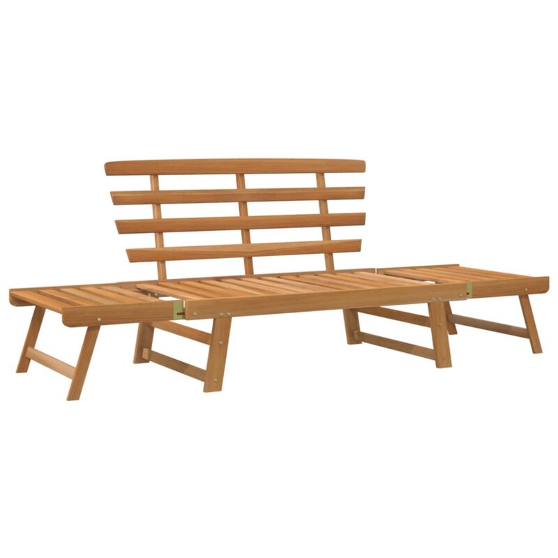 vidaXL 2-in-1 Patio Bench and Day Bed - 74.8" Adjustable, Weather-Resistant, Solid Acacia Wood, Easy Assembly, for Garden, Patio, Outdoor Use