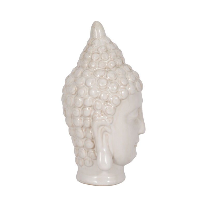 White Ceramic Buddha Head