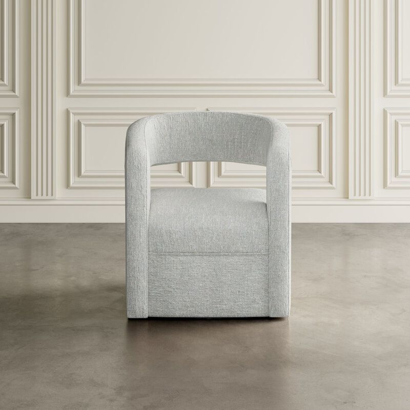 Jofran Lexy Modern Sculpted Curved Upholstered Swivel Accent Chair