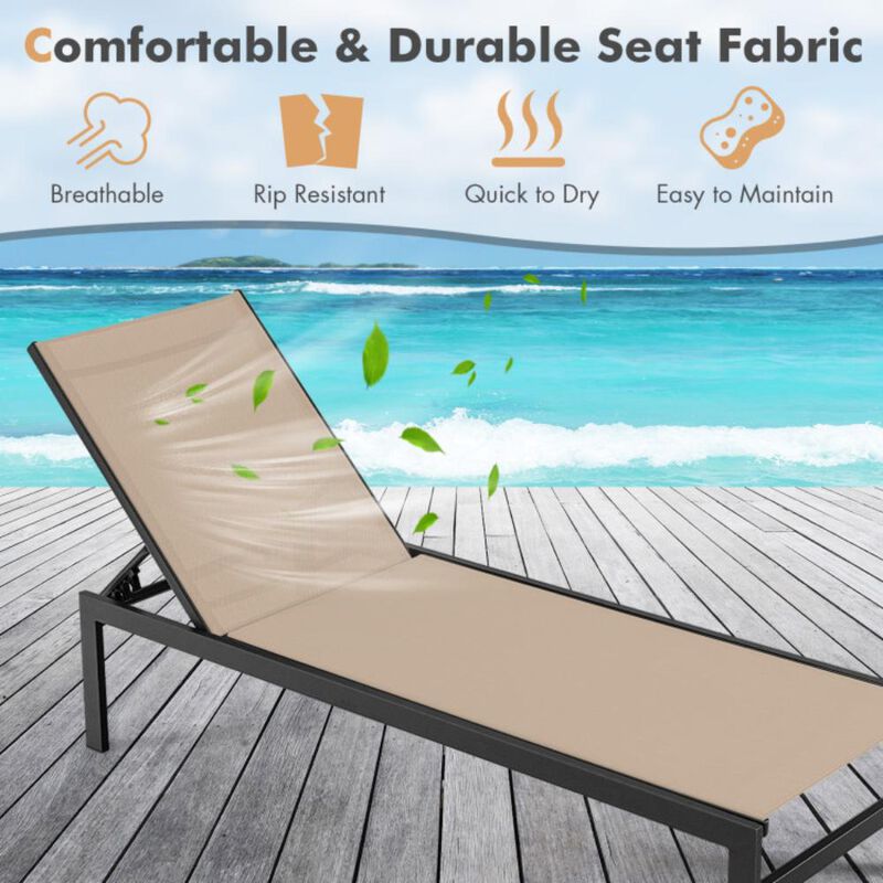 Hivvago 6-Position Chaise Lounge Chairs with Rustproof Aluminium Frame
