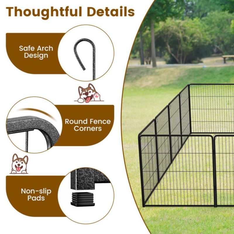 Hivvago 16 Panel 24/32/40 Inches Height Dog Playpen with Lock and Large Door