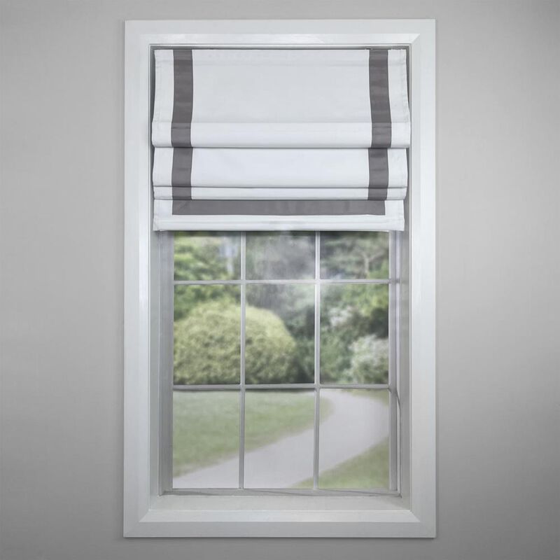 Versailles Valentina Cordless Roman Blackout Shades For Windows Insides/Outside Mount 27" x 63" Grey