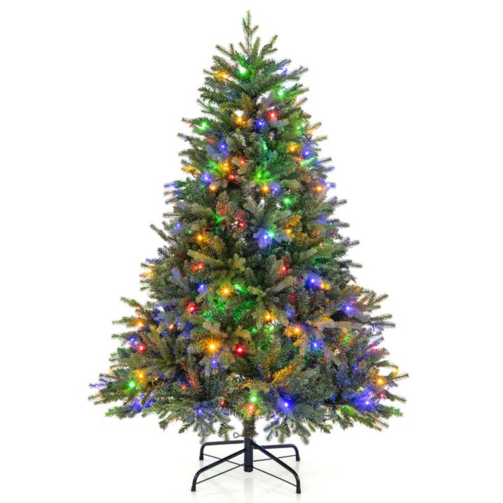 Hivvago 5/6/7 Feet Pre-lit Artificial Christmas Tree with Branch Tips and LED Lights