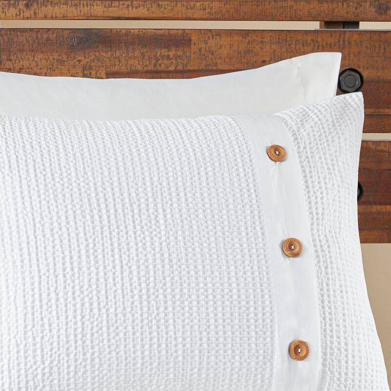 Gracie Mills Lucius Modern Waffle Weave 3-Piece Cotton Duvet Cover Set
