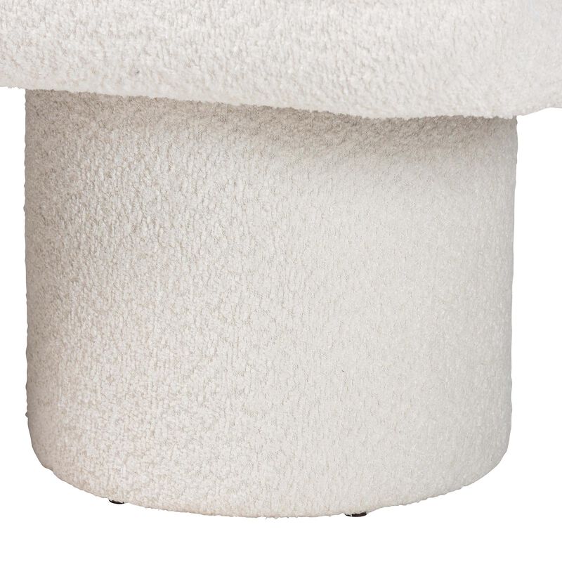 Baxton Studio Laria Modern White Teddy Bear Fabric Accent Bench