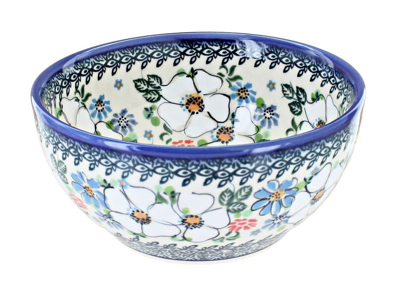 Blue Rose Polish Pottery Morning Medley Cereal/Soup Bowl