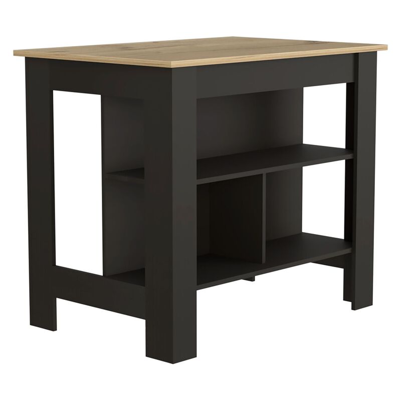 DEPOT E-SHOP Delos Kitchen Island, Four Legs, Three Shelves
