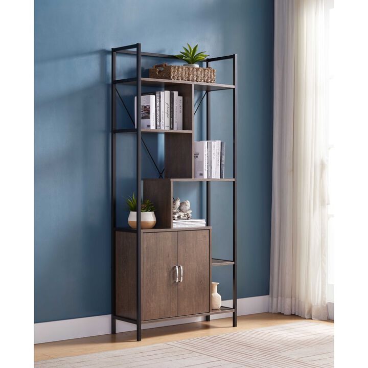 Bookcase Walnut Oak Black