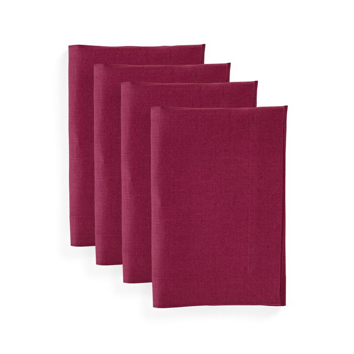 Solino Home 100% Pure Linen Cloth Napkins 20 x 20 Inch Set of 4 | Diana Dinner Napkins