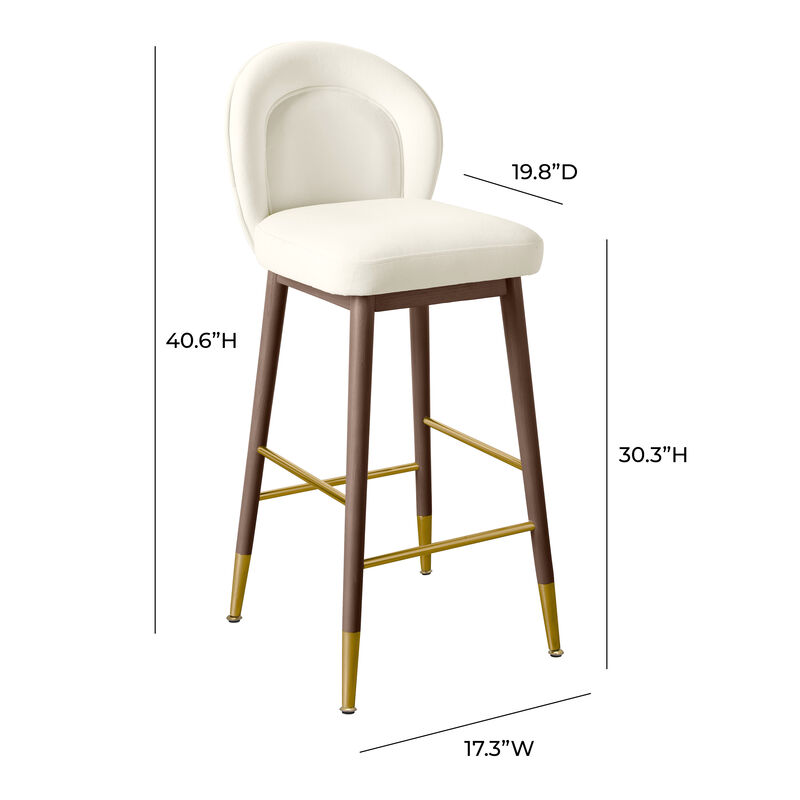 Hailey Charcoal Grey Velvet Counter Stool