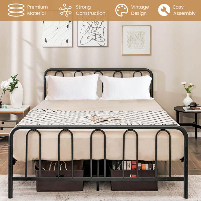 Hivvago Metal Bed Frame with Headboard and Footboard