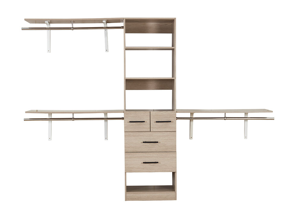 Closet Organizer System, Closet Organizers with Clothing Racks for Hanging Clothes, Closet System with Drawers ,Walk in Closet Organizers and Storage with Shelves, Walk in Closet System
