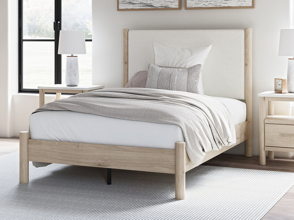 Full Upholstered Panel Bed