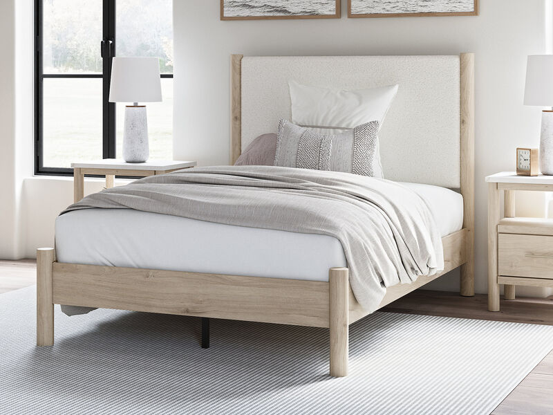 Full Upholstered Panel Bed