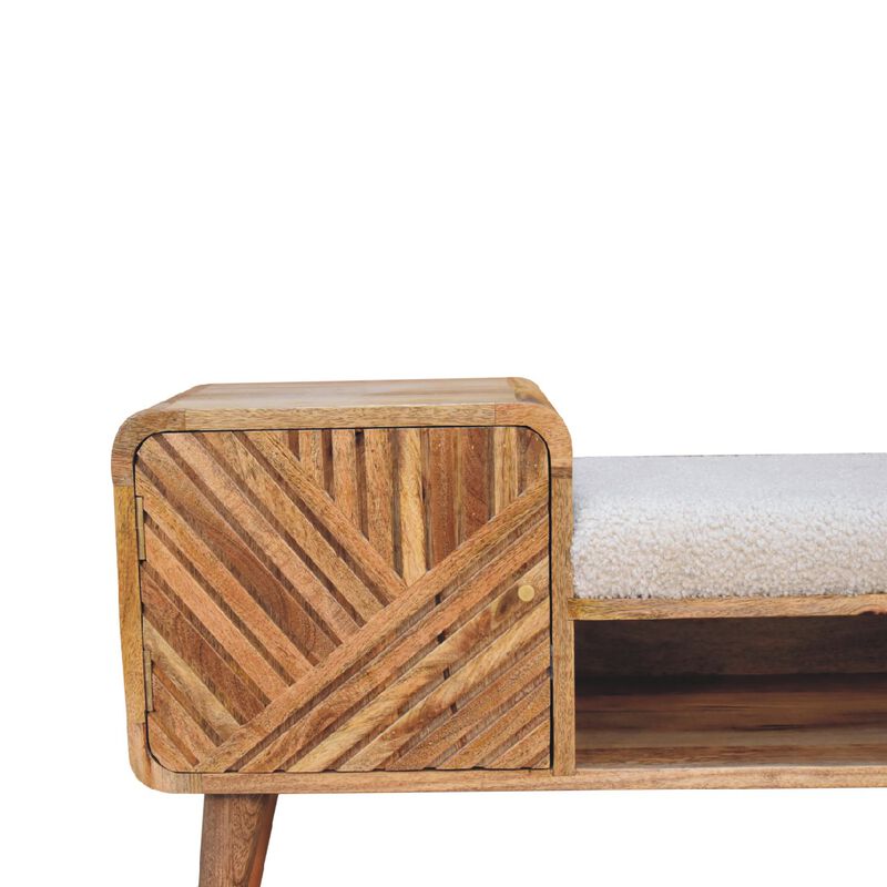 Artisan Furniture Boucle Carved Solid Wood 1 Door  Telephone Table
