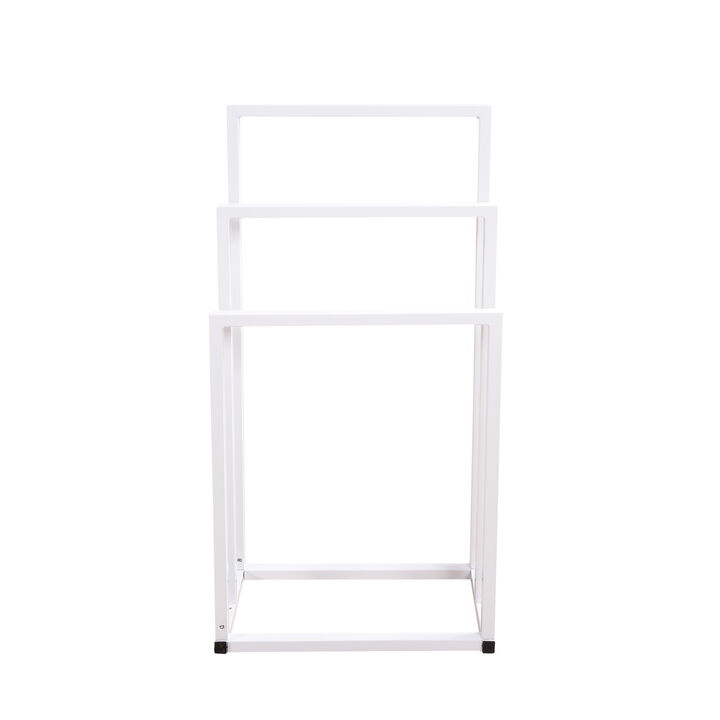 Hivvago 3 Tiers Free Standing Chrome Finished Metal Hand Towel Rack Bathroom Organizer